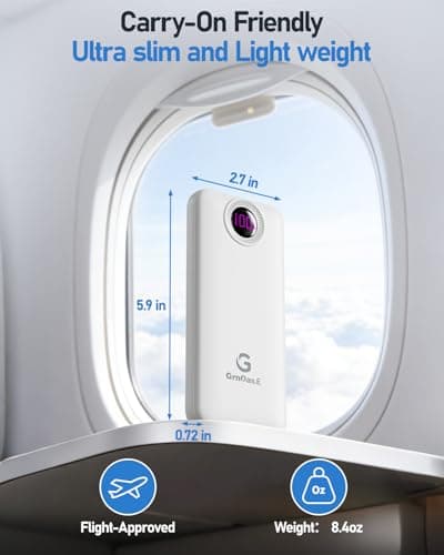 GrnOas.E Portable Charger with Built in Cables，10000mAh 22.5W Max High-Speed Charging Power Bank with 4 Outputs 2 Inputs,External Travel Battery Pack for iPhones Android,iPad (Pearl White) 7