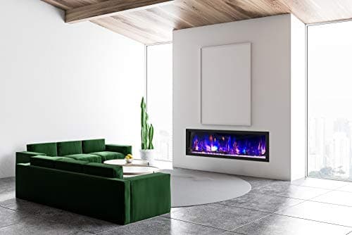 Dynasty 52" Cascade Linear Smart Control Flush Mount Electric Fireplace 5