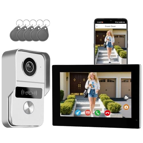 KeonBell 2 Wired Video Intercom System, 7 Inches Video Doorbell Camera with Monitor, Wired Video Door Phone HD Camera Kits Support tuya, Two Way Talk, Video Recording, Remote Unlock for Smart Home