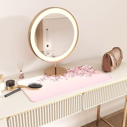 11.8x23.6 Inches Large Gaming Mouse Pad Mat with Stitched Edge Non-Slip Rubber Base Washable Resilient for Office Computers Laptop Table Mouse Pads Mats Accessory (Pink Flowers) 6