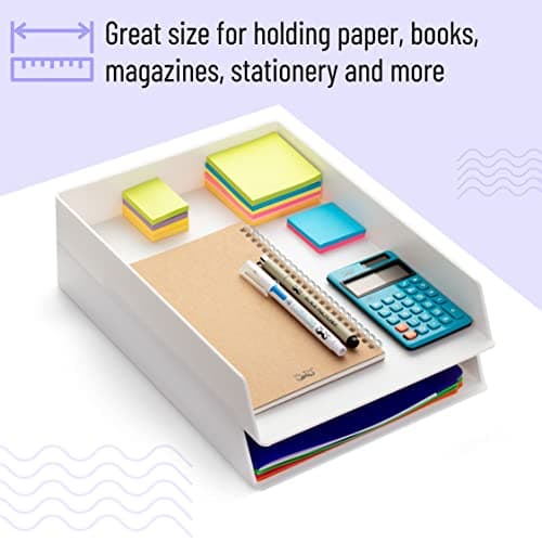 Mr. Pen- Letter Tray Desk Organizer, Plastic, 2 Pack, White File Organizer for Desk, Paper Organizer for Desk, Paper Holder for Desk, White Desk Organizer, Paper Tray Organizer, Office Desk Organizers 5