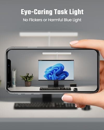 SUPERDANNY LED Desk Lamp for Home Office, Eye-Caring Desk Light with Adjustable Gooseneck, 12W Touch Control Dimmable Brightness, Architect Clamp Lamp with USB Adapter, White 8