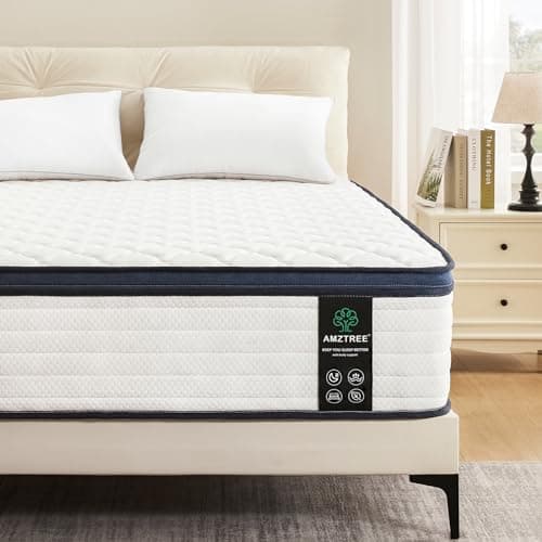 Amztree Queen Mattress,12 Inch Hybrid Mattress in a Box with Gel Memory Foam, Individually Wrapped Pocket Coils Spring, Pressure Relief & Edge Support, CertiPUR-US Certified,Medium Firm