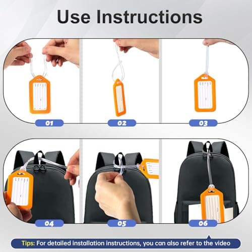 Sodsay 10 Pack Luggage Tag Bright Luggage Tags for Suitcases Bag Tags Name Tags for Kids Travel Accessories Must Haves by Sodsay (Colorful) 8