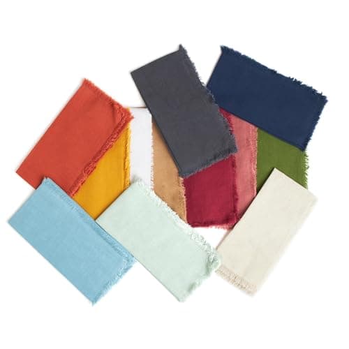 ACCENTHOME Natural Cotton Linen Napkin Set of 12 18x18 inch Dinner Napkins - Washable Soft Premium Hotel Quality Reusable Napkins Perfect Table Napkins for Family Dinners, Weddings & Everyday Use 5