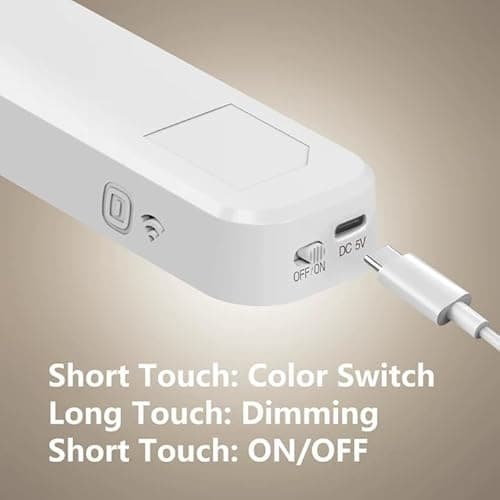 XmnSoly Desk Light Bar 16.5in Magnetic Rechargeable LED Light Bar, 3000K, 4500K, 6000K Color Temperature Battery Powered Under Cabinet Lighting for Desk, Home Office, Shelf, Reading 7