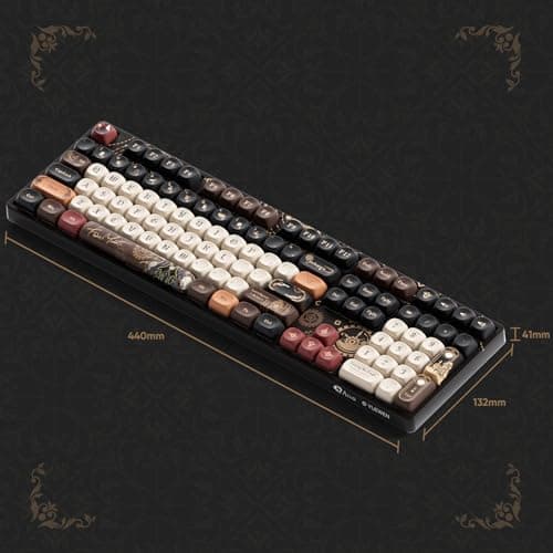 Akko Wireless Gaming Keyboard The Lord of Mysteries 5108B Plus Hot-Swappable Tri-Mode Mechanical Keyboard RGB Backlight, Piano Pre Lubed Switch 5
