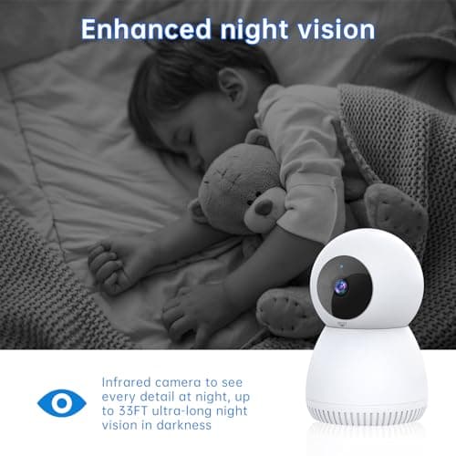 NoahTec Indoor Camera,1080P Pet Camera Baby Monitor,AI Motion Detection, 2-Way Talk, Night Vision, Siren, Compatible with Alexa 7