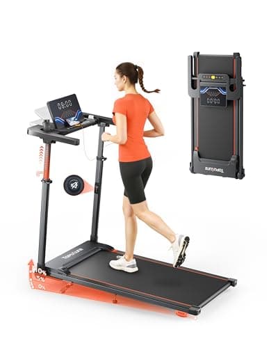 TOPUTURE Walking Pad Treadmill with Incline 10%, Foldable Treadmill with Adjustable Handle Bar for Home, Portable Walking Pad with Desk Treadmills with App, Remote Control & LED Display