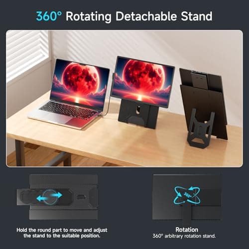 Laptop Screen Extender Portable Monitor, Dual 16.1" 1080P FHD Frameless Screen, Detachable Monitor Extender for Laptop, Fit for 13-17" Laptops, Compatiable with Windows/Mac/Chrome/Android (N2-16.1") 7