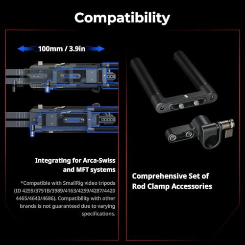 SmallRig Shoulder Rig Kit, One-Touch Quick Release Adjustable for Sony, for Canon, for Nikon Mirrorless Cameras, Camcorders | Camera Support System for Arca-Swiss/MFT Mount & 15mm Rods | SR007 Pro 9
