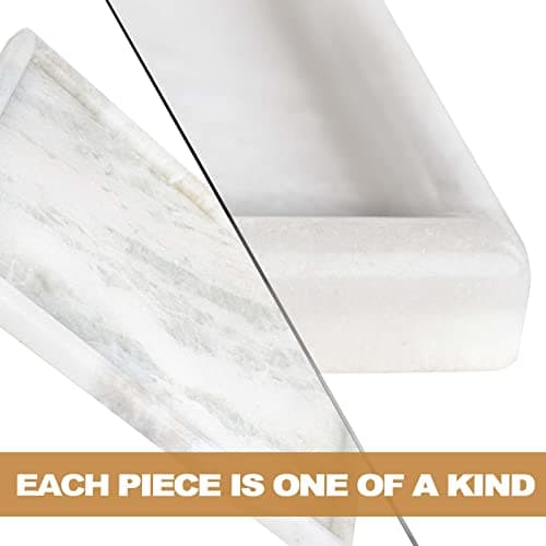 Koville African Natural Marble Tray, 12"x7" Coffee Table Vanity/Decorative Tray for Jewerly, Watch, Perfume Candle Tray for Bedroom/Bathroom/Kitchen Countertop 6