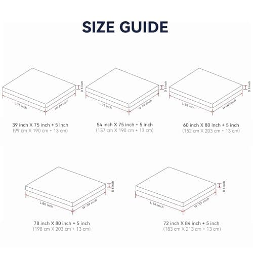 LeWinBedding Dual Layer 5 Inch Goose Feather Mattress Topper Queen Size, 4 Inch Goose Feather Plus 1 Inch Down Alternative Pillow Top, Medium Firm Featherbed with Adjustable Straps(60"x80", Wavy) 7