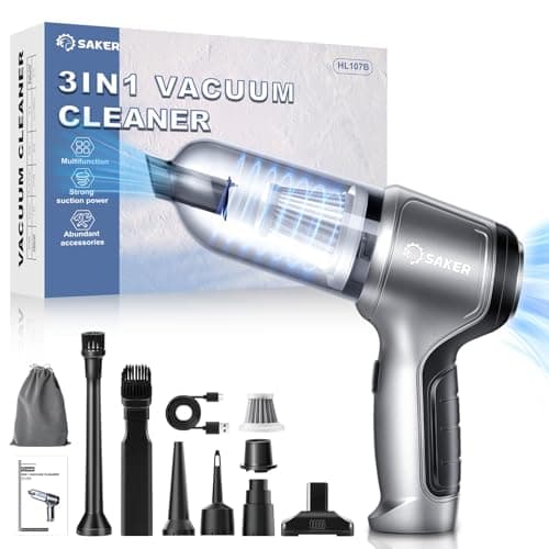 Saker Car Vacuum Portable Cordless Handheld Car Vacuum 15000PA High Power with Brushless Motor and Blower for Cars,Office,Home Cleaning HL107B