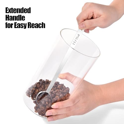 18/8 Stainless Steel Coffee Scoop, Doosu Food-Grade Metal Measuring Spoon with 6.9in Long Handle, Tablespoon Scooper for Coffee Beans, Ground Coffee, Espresso, Protein Powders, Tea, Sugar (1 Tbsp) 5
