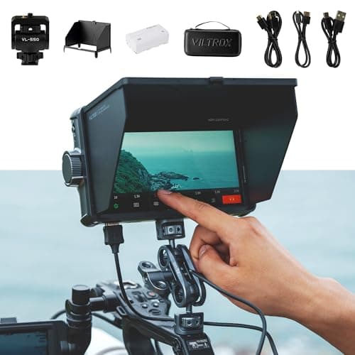 VILTROX DC-A1 Camera Monitor, 7inch 2800nits Ultra Bright Touchscreen Field Monitor with Full HD 1920x1080, HDMI 2.0 in/Out, Custom LUT, Histogram, Waveform, Sunshade, for Video Shooting
