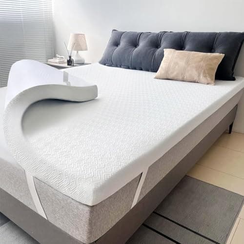 Airensky Queen Mattress Topper, Cooling Gel Infused Memory Foam Topper with Removable Skin-Friendly Cover, Bed Topper for Pressure Relief Back Pain, CertiPUR-US Certified, 2 Inch, 60"x80"