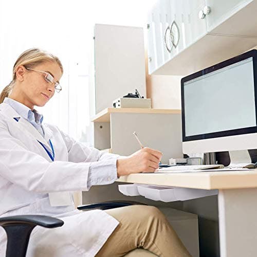 YOOUSOO 2 Pack Under Desk Storage Drawer Organizer, Hidden Slide Out Drawer Attachment, with Self - Adhesive Feature for Desktop and Table Organization, Hidden Under Desk 6