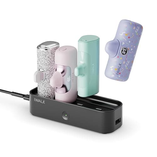 iWALK Charger Station for Portable Charger 4500mAh,4800mAh, 5000mAh, Power Bank for iPhone Charging Station Multiple USB-C Family-Sized Charger Station for Home(Station Only),Black