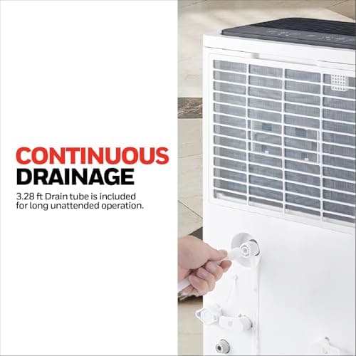 2024 NEW! Honeywell 50-Pint ENERGY STAR Dehumidifier with Built-in PUMP – Laundry Mode, Auto-Comfort Mode & Thermal Overload Protection, TPFIT50PWK 6