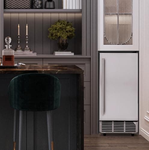 Newair 15" Commercial Nugget Ice Maker | Freestanding or Built-in Under Counter Ice Maker with 80 lbs/Day Production | for Home Bar, Kitchen & Restaurant Use | Stainless Steel 10