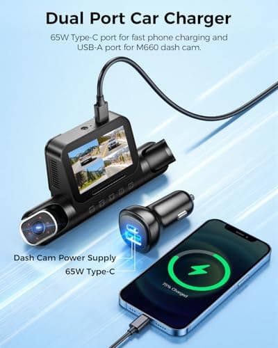 AZDOME 360° 4 Channel Dash Cam Front and Rear Inside, Built-in 128GB eMMC, 2K+1080P*3 Dashcam, Left Right, Voice Control, 5G WiFi Dash Camera for Cars with 4 Adjustable Lenses, IR Night Vision, M660 9