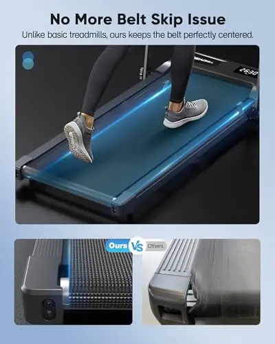 COZYINN 3HP 6.2MPH 320+lb Capacity Treadmills for Home, 10% Adjustable Incline Walking Pad, Portable Foldable Treadmill with 16" Wide Running Area, Mute Control, Works with Smart APP 5