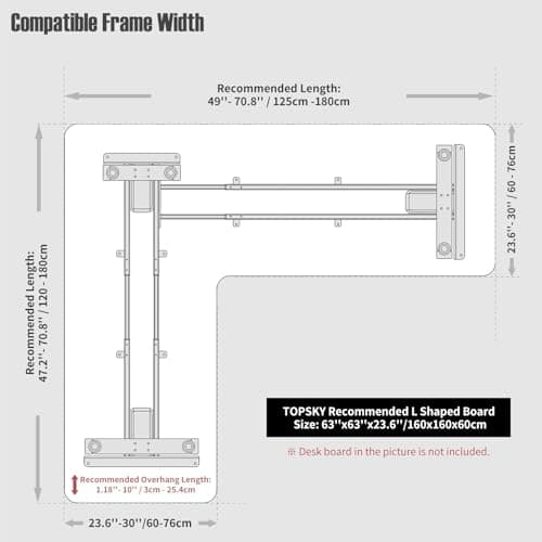 TOPSKY Electric Adjustable Standing and Sitting Computer Desk with 3 Legs for Home and Office 270lb Weight Capacity (Black, Triple) 8