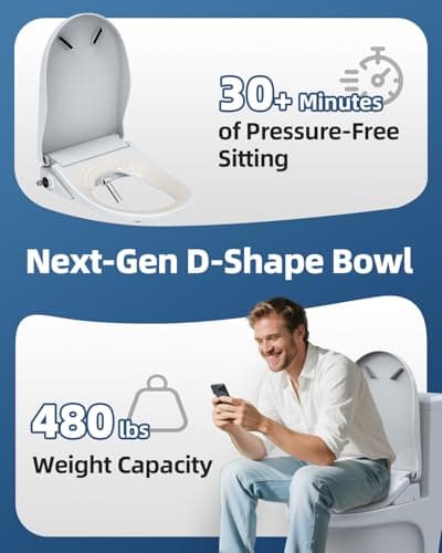 Electric Bidet Toilet Seat, Heated Toilet Seat Elongated with Instant Warm Water & Dryer, Feminine & Front Rear Wash, Wireless Remote, Self-Clean Nozzle, Slow Close Lid, Upgraded Silent ECO Child Mode 6