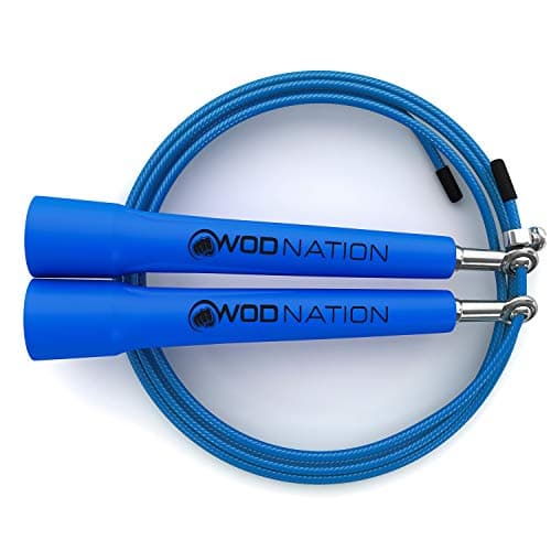 WOD Nation Workout Equipment Adjustable Speed Jump Rope - Blue, Classic Speed Rope - Home Gym & Cardio Equipment - Adjustable Length for Boxing, MMA & Fitness - For Men, Women & Kids 8