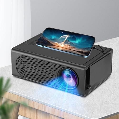 Portable Wall Projector for Bedroom, Mini Projector with Remote LED, Phone Projector 1080p HD, Projecter for Living Room and Bedroom HDMI/USB/Av/Memory Card