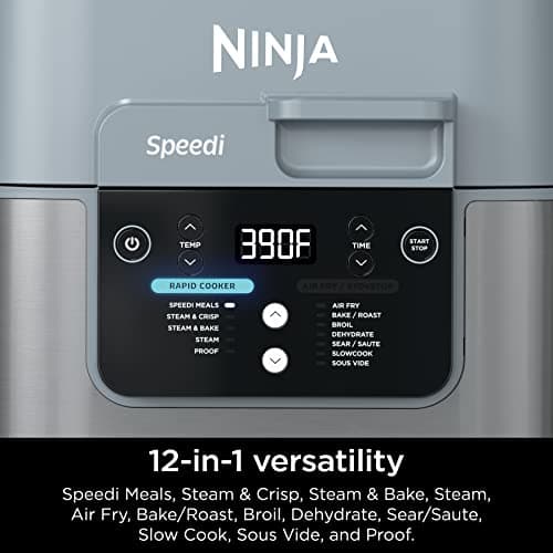 Ninja SF301 Speedi Rapid Cooker & Air Fryer, 6-Quart Capacity, 12-in-1 Functions to Steam, Bake, Roast, Sear, Sauté, Slow Cook, Sous Vide & More, 15-Minute Speedi Meals All In One Pot, Sea Salt Gray 7