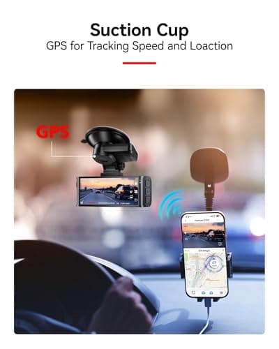 REDTIGER Suction Mount for F7N Series Dash Cam,Built-in GPS Module,Easy Install,180° Rotatable,Includes Adhesive Pads and Electrostatic Stickers 5