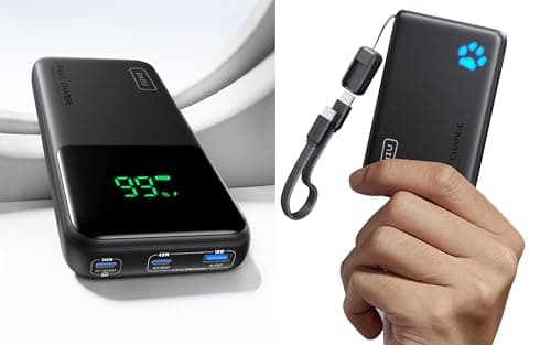 INIU 140W 25000mAh Compact High Capacity Laptop Portable Charger & Ultra Slim 45W 10000mAh Power Bank