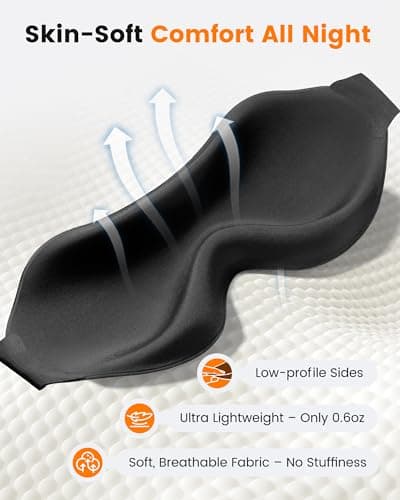 3 Pack Sleep Masks for Women & Men: True Blackout Eye Mask for Sleeping, 3D Contoured Zero Eye Pressure, Lash-Friendly (Blink Freely), Side Sleeper Comfort, Adjustable Strap Blindfold, Night Eye Cover 5