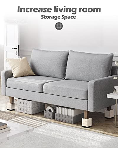 Furniture Risers, Tclouda Bed/Sofa/Desk/Table/Chair Leg/Fridge Lifts to 1.5, 3 and 4 in, Square Adjustable Risers Blocks for Extenders, Heavy Duty Supports Up to 1300 Lbs, 3 in-Apricot-Square 6