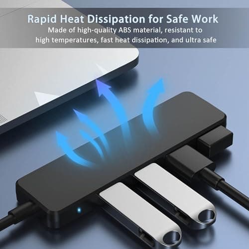 USB 3.0 Hub, VIENON 4-Port USB Hub USB Splitter USB Expander for Laptop, Xbox, Flash Drive, HDD, Console, Printer, Camera,Keyborad, Mouse(Not for Charging) 7