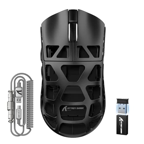 FELICON x Attack Shark R3 Magnesium Alloy Wireless Gaming Mouse, 46g Ultra-Lightweight Skeletal Shell, PAW3395 26K DPI, 8K Polling, Tri-Mode 2.4G/BT/Wired, for PC Mac Laptop - Black