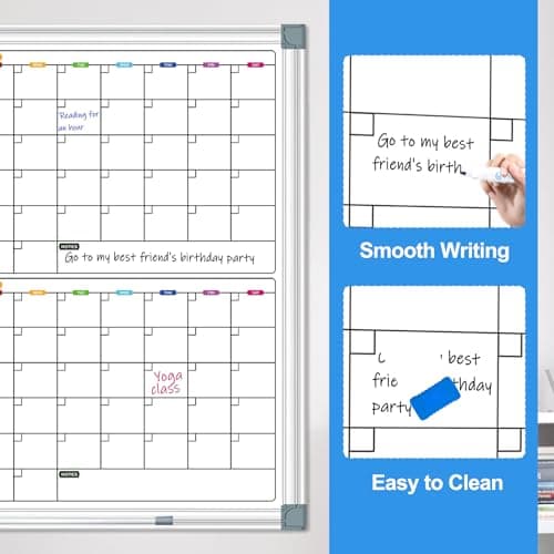 CALENBO Magnetic Calendar Whiteboard for Wall, 4 Month White Board Calendar Dry Erase Board 48" x 36", Wall Mounted Board Planner for Office, School, Home, Store 9