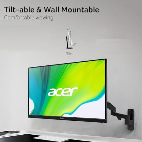 acer 27 Inch Monitor- KB272-27 Inch FHD IPS (1920 x 1080) Display, Up to 120Hz Refresh Rate, 99% sRGB, Tilt, Adaptive-Sync Support (FreeSync Compatible) 1ms (VRB), sRGB 99% Color, HDMI & VGA Ports 8