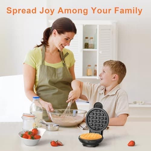 CROWNFUL Mini Waffle Maker, 4" Chaffle Maker with Compact Design, Easy to Clean, Non-Stick Surface, Recipe Guide Included, Perfect for Breakfast, Dessert, Sandwich, or Other Snacks 7