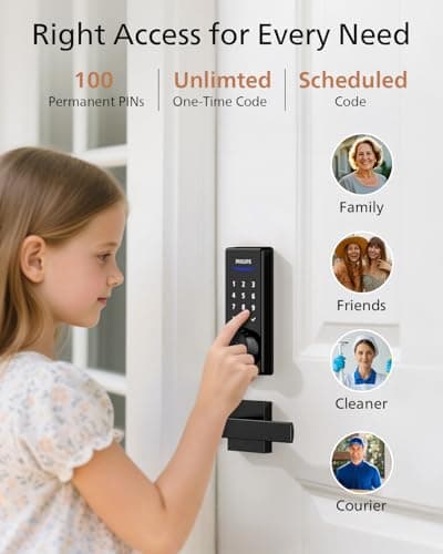 Philips Fingerprint Smart Lock, Keyless Entry Door Lock, Smart Door Locks for Front Door, Keypad Deadbolt, APP Control, 9-Month Long Battery 6