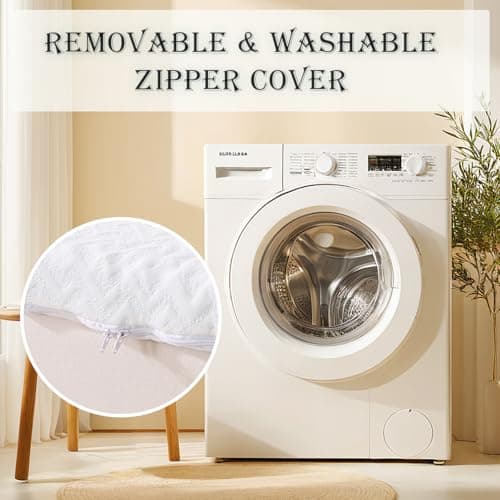 WhatsBedding 3 Inch Mattress Topper Queen Size, Egg Crate Queen Mattress Topper Fiber Cover Memory Foam Filled Soft with Removable Washable Cover (80x60x3in) 6