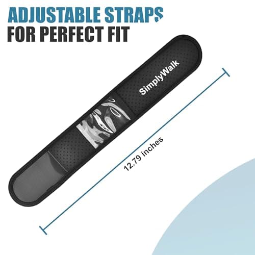 SimplyWalk Ankle Band(Size Medium) for Large Fitness Pedometer, (Counter NOT Included) Soft Wear Ankle Band with Transparent Pouch for Step Counter (Pedometer Not Included) (Black) 6
