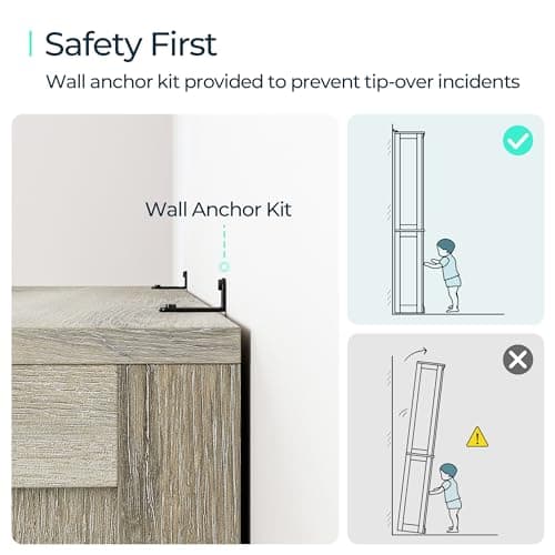 LINSY HOME 5-Shelf Bookcase, Narrow Bookshelves Floor Standing Display Storage Shelves 68 in Tall Bookcase Home Decor Furniture for Home Office, Living Room, Bed Room - Light Brown 7