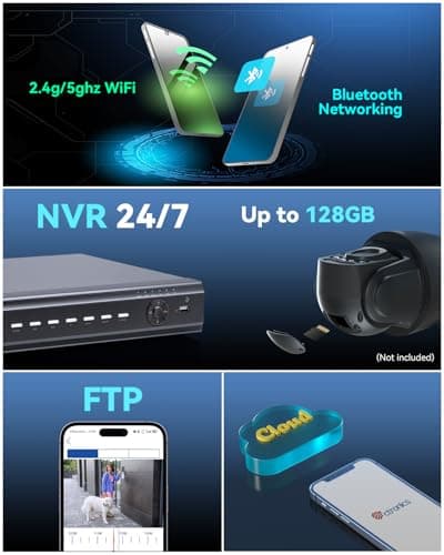 Ctronics 5MP 30X Optical Zoom Security Camera Outdoor, 180m IR & 80m Color Night Vision, Auto Tracking with Zoom, 60 Presets & 2 Patrol Routes, Dual-Band WiFi, FTP/NVR//Cloud/128GB SD, Metal 8