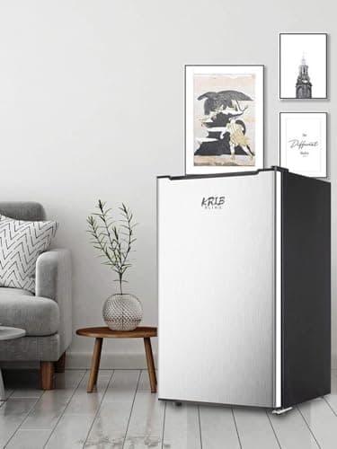 KRIB BLING 3.2 Cu.ft Upright Freezer Compact Mini Freezer with Removable Shelves for Bedroom, Office, Kitchen, Dorm,Silver 8