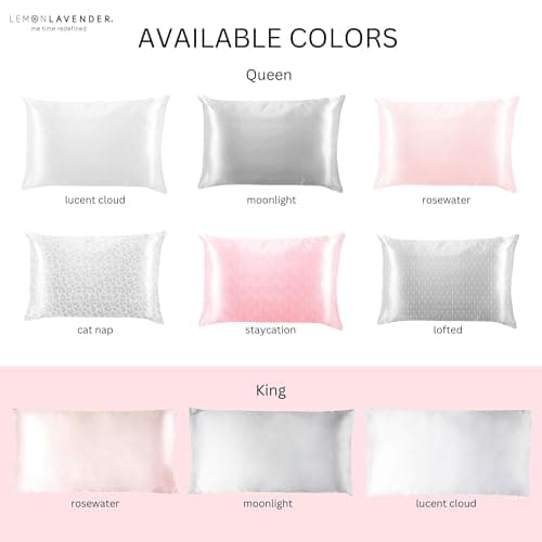 Lemon Lavender Luxe Silky Satin Patterned Pillowcase for Skin and Hair 20" X 28": Elevate Your Beauty Sleep and Hair Care Routine - Cat Nap (Queen) 6