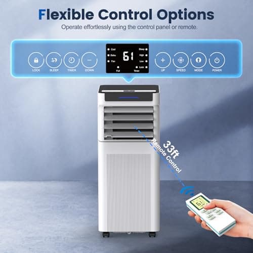 Portable Air Conditioners, 10000 BTU Portable AC up to 450 Sq.Ft, 3 in 1 AC Unit with Cool, Dehumidifier & Fan Modes, Remote Control & 24H Timer, AC Unit for Bedrooms, Living Rooms & Apartments 5
