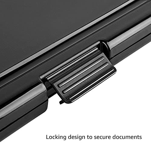 Amazon Basics Sturdy Plastic Storage Clipboard for School & Office Supplies, Lightweight, Black, 2-Pack 9